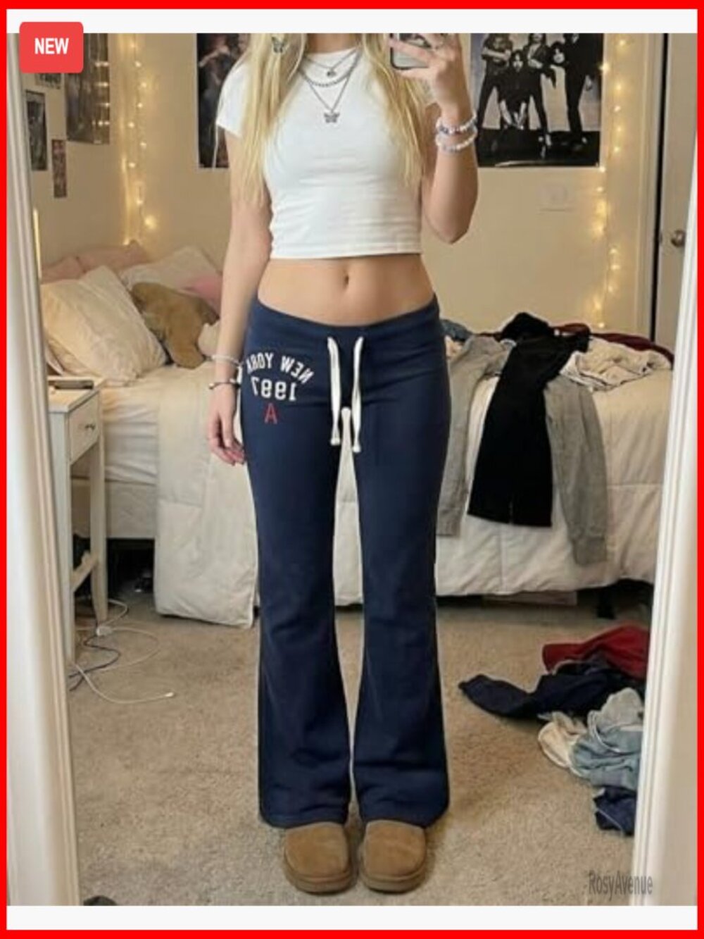 Y2K Flare Sweatpants Low Rise Bootcut Lounge Yoga Pants Wide Leg Streetwear - Picture 4 of 7